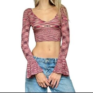 Urban Outfitters cropped flare sleeve top
